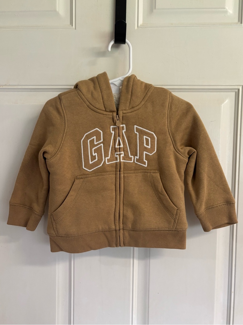 12/18M Baby Gap camel hair Vintage Soft Logo Zip long sleeve Hoodie.  In EUC!  7